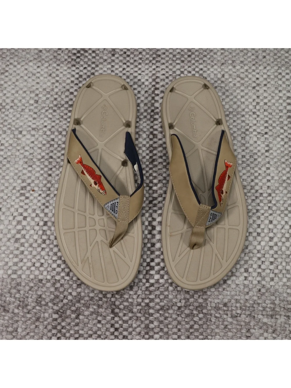 Columbia PFG Flip Flops Men’s Size 10 Beige